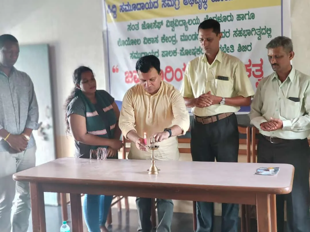 Lamp lighting ceremony at the inauguration of the Siddi community responsible parenting camp